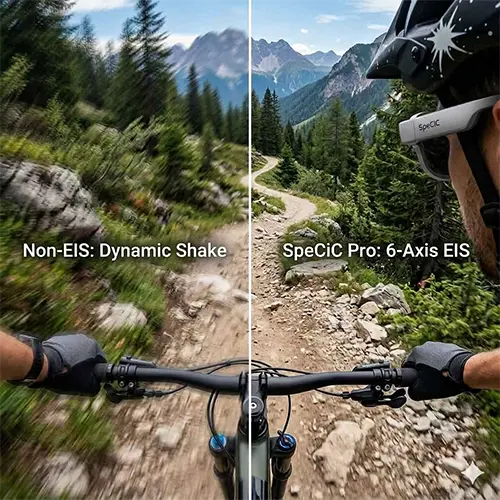 SpeCiC Pro: AI Smart POV Camera Sunglasses – EIS Stabilized RX-Ready Cycling Glasses with Custom LensesIntegrated 6 Axis Gyro eliminates shakes.webp3