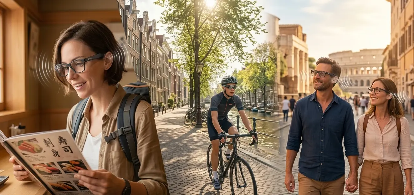 Exploring New Cities Hands-Free Audio Tour Guides on Your Face