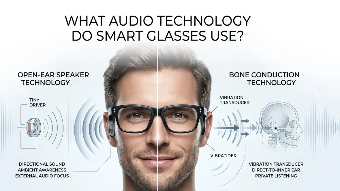What kind of audio technology do smart glasses use